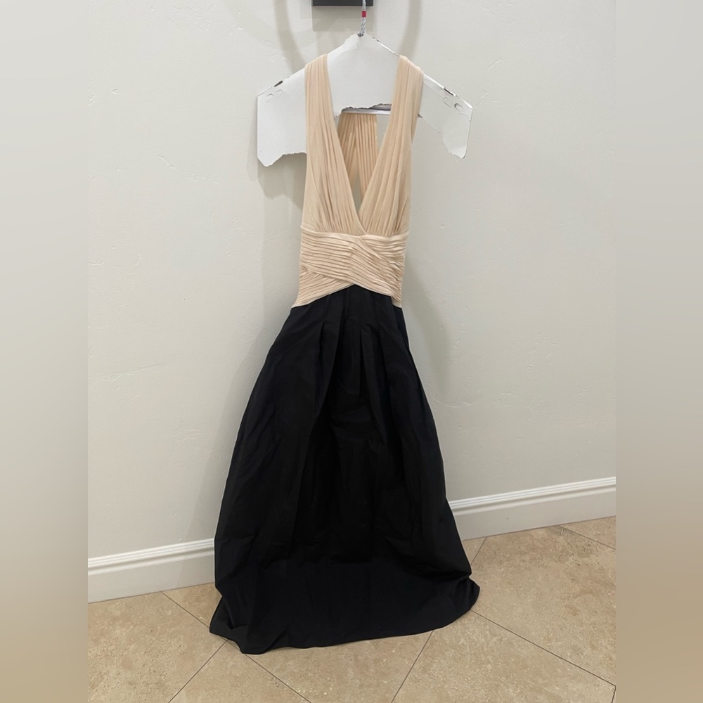 Elegant cream and black dress
